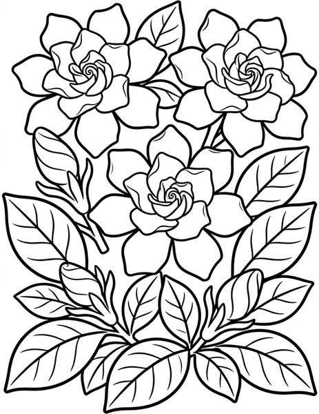Gardenia Glow coloring page