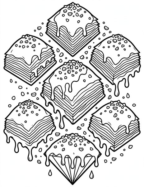 Baklava coloring page