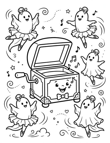 Singing Music Box coloring page