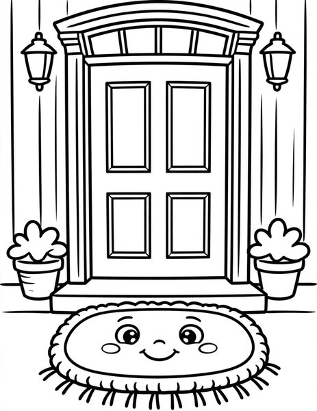 Friendly Doormat coloring page