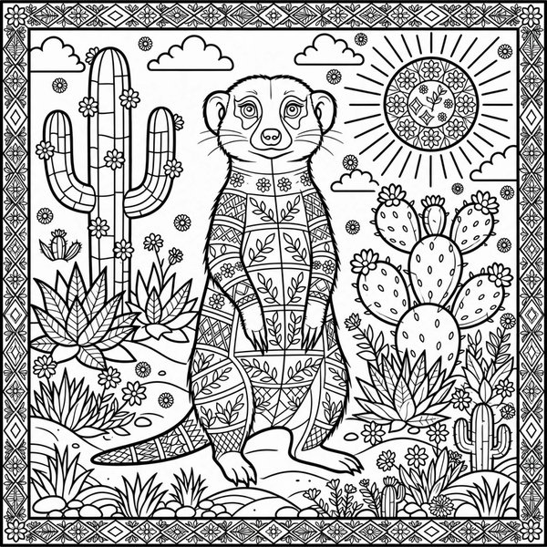 Meerkat coloring page