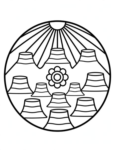 Mesa Sunset Mandala coloring page