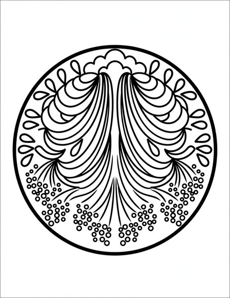 Waterfall Mist Mandala coloring page
