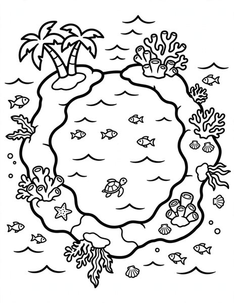 Coral Atoll coloring page