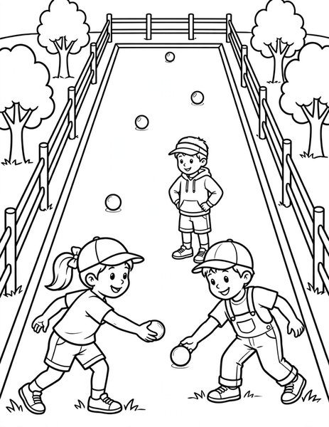 Bocce Roll coloring page