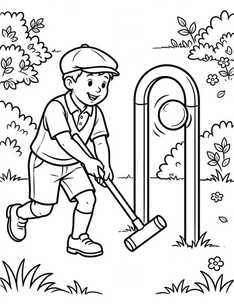 Croquet Swing coloring page