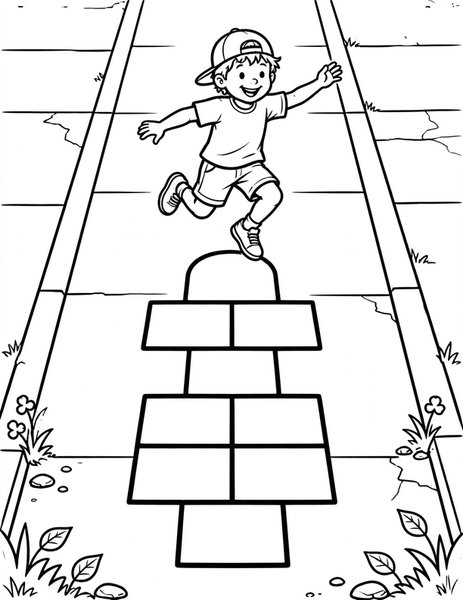 Hopscotch Hop coloring page