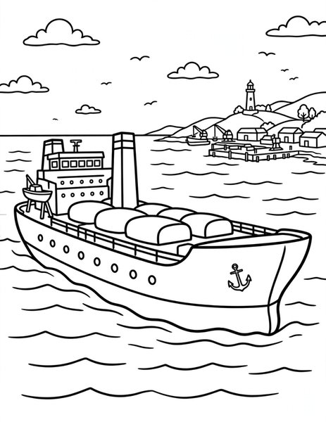 Oil Tanker Trip coloring page