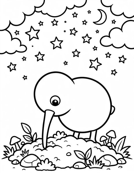Kiwi Night coloring page