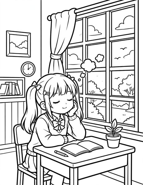Window Daydream coloring page