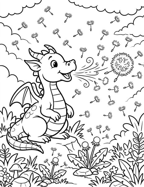 Dandelion Dragon coloring page
