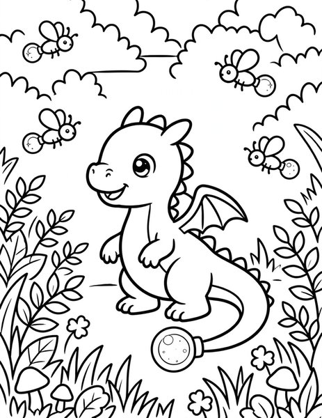 Firefly Dragon coloring page