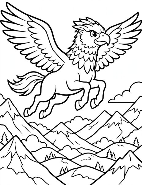 Hippogriff Flight coloring page