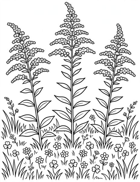 Goldenrod Gathering coloring page