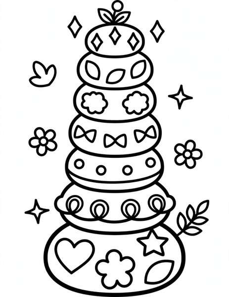 Macaron Tower coloring page