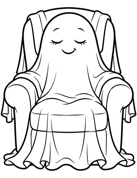 Armchair Ghost coloring page
