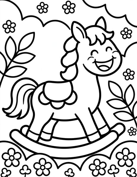 Haunted Rocking Horse coloring page