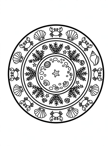 Tide Pool Mandala coloring page
