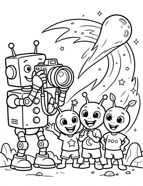 Robot Photographer coloring page
