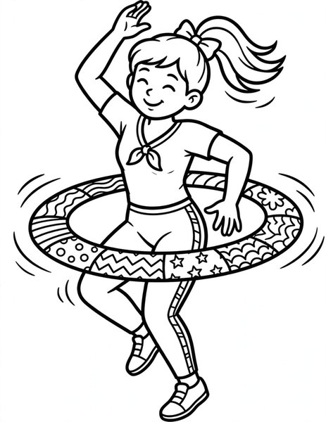 Hula Hoop Spin coloring page