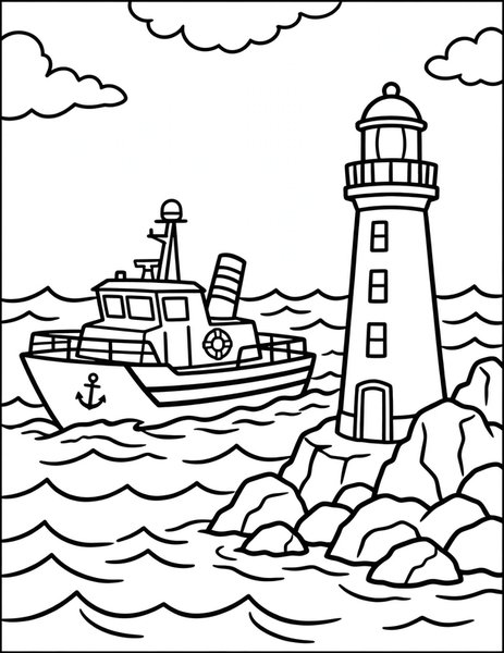 Coast Guard Cutter coloring page