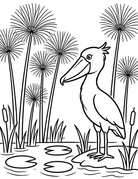 Shoebill Stare coloring page