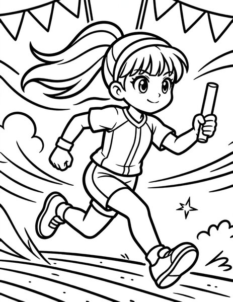 Relay Sprint coloring page