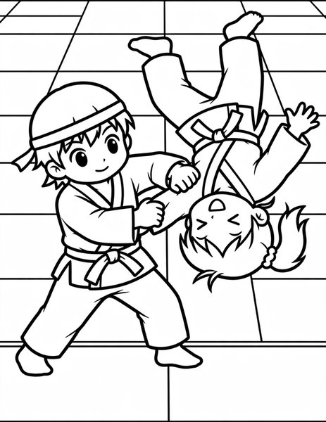 Judo Practice coloring page