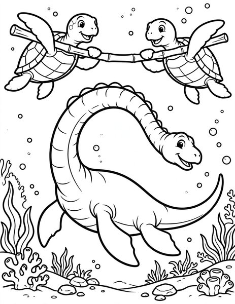 Elasmosaurus Limbo coloring page