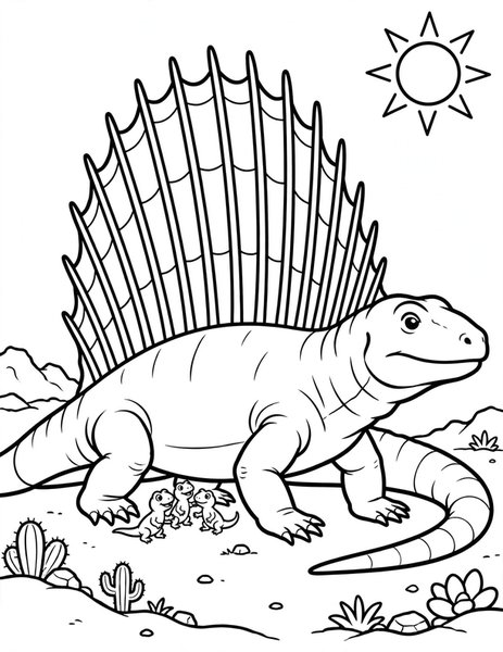 Dimetrodon Sail Shade coloring page