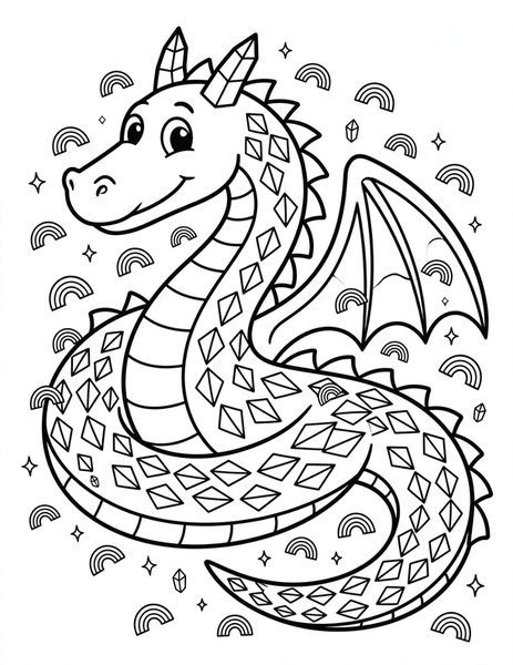 Prism Dragon coloring page