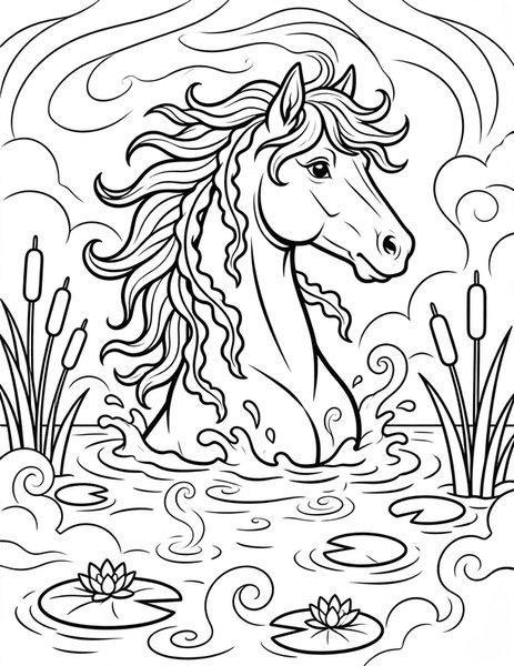 Kelpie Pond coloring page