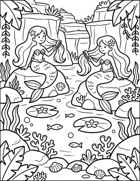 Mermaid Lagoon coloring page