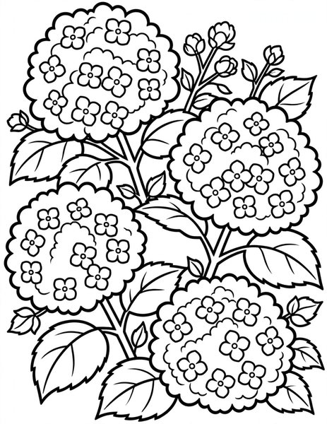 Hydrangea Cloud coloring page