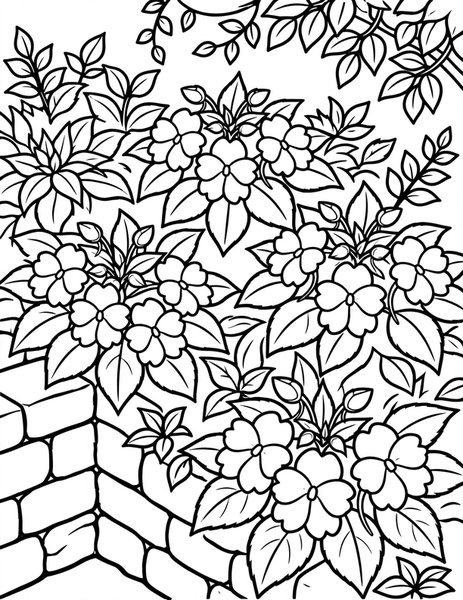 Impatiens Shade Party coloring page