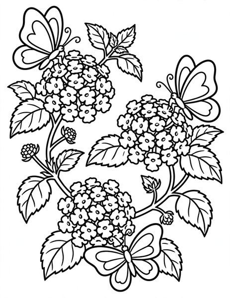 Lantana Butterfly Bar coloring page