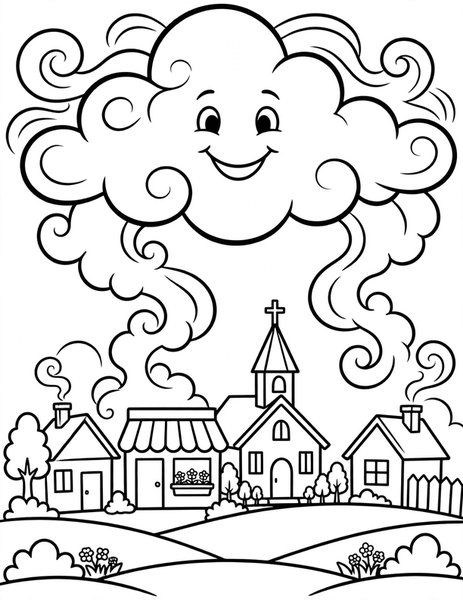 Friendly Fog coloring page