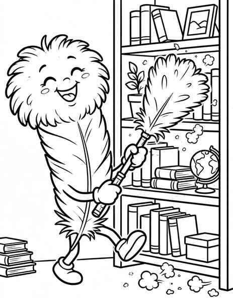 Ticklish Feather Duster coloring page