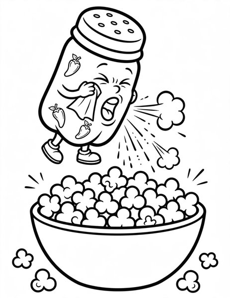 Sneezy Pepper Shaker coloring page
