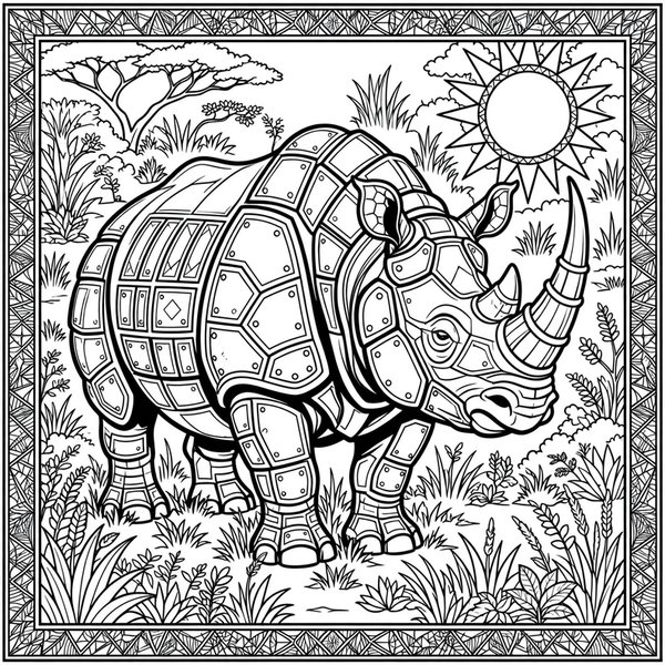 Rhino coloring page