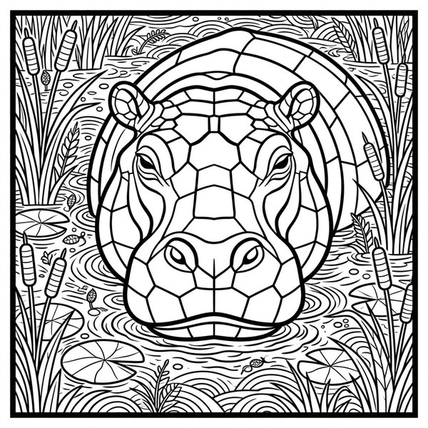 Hippo coloring page