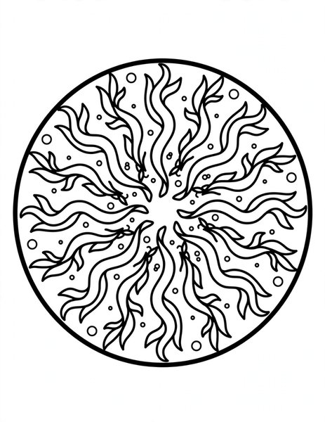 Kelp Forest Mandala coloring page