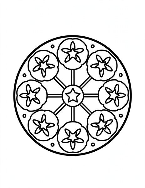 Sand Dollar Mandala coloring page