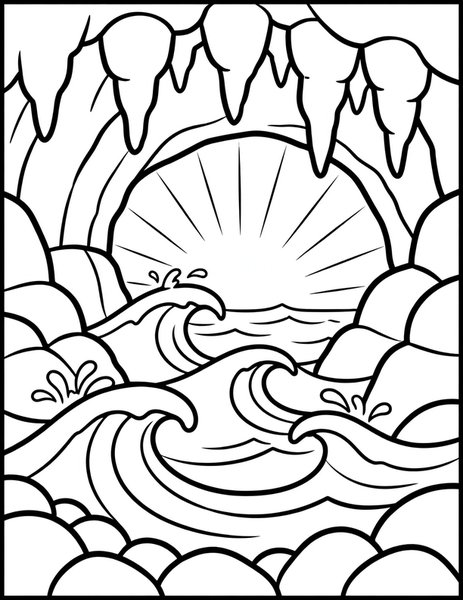 Sea Cave coloring page