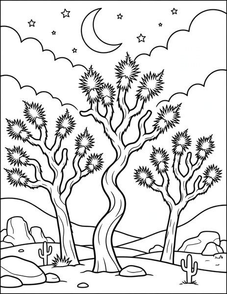 Joshua Tree coloring page