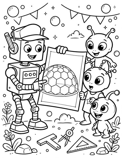 Robot Architect coloring page