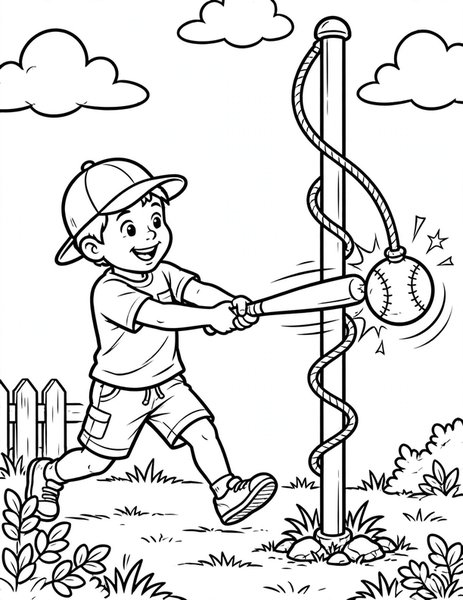 Tetherball Whack coloring page