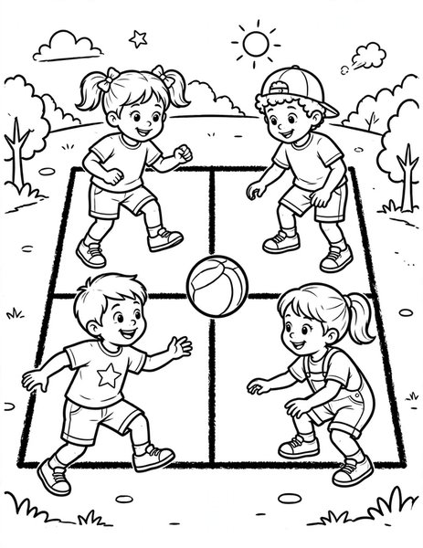 Four Square coloring page