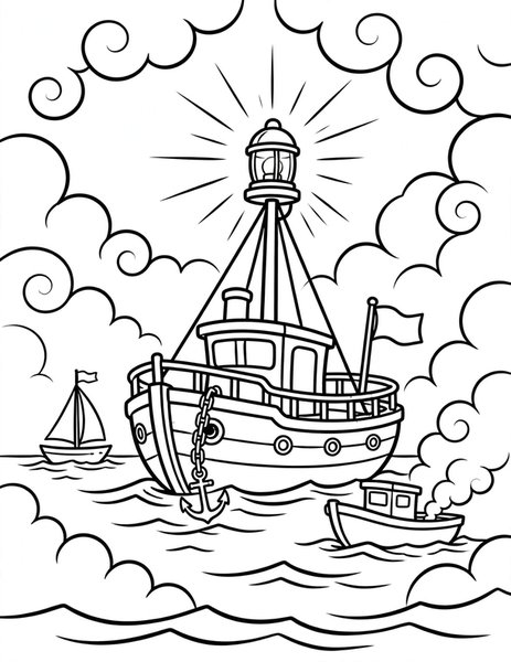 Lightship Beacon coloring page