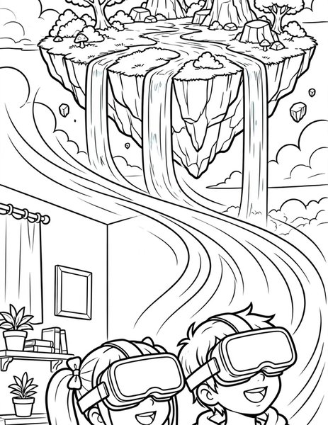 VR Adventure coloring page